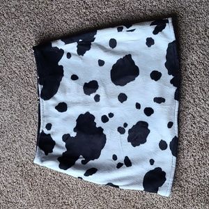 Dollhouse Cow Print Mini Skirt